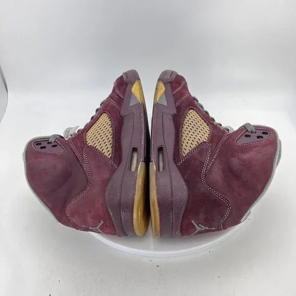 Nike Air Jordan 5 Retro LS Men Size 8.5 314259-602 Burgundy Graphyte Silver Shoe - Picture 9 of 16